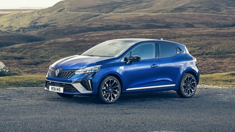 Best small hybrid cars: Renault Clio - front, blue