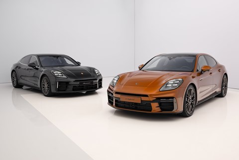 New Porsche Panamera - third-generation, black and orange