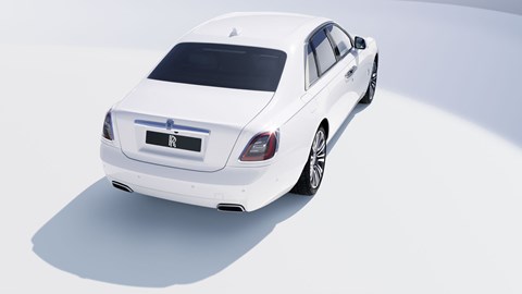 Rolls-Royce Ghost, 2020, white, rear view, high 