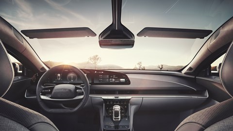 Lucid Air electric car, interior, front view
