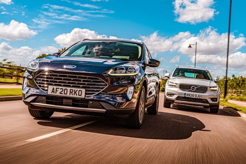 Ford Kuga PHEV vs Peugeot 3008 HYbrid4 vs Volvo XC40 Recharge hybrid triple  test review