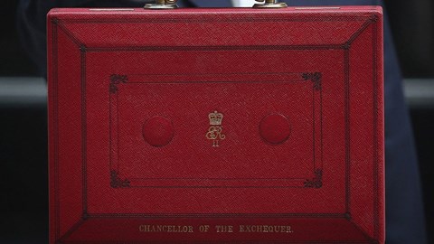 The chancellor's red briefcase