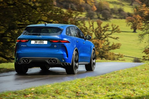 Jaguar F-Pace SVR 2021 driving rear