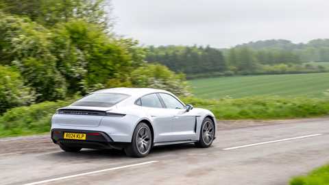 Porsche Taycan (2024) rear driving