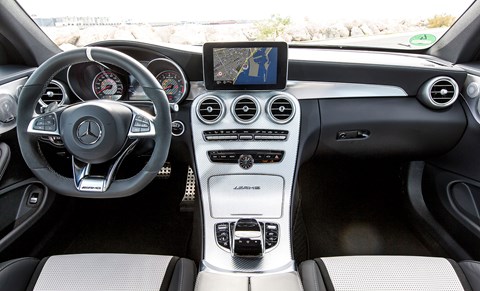 There’s no confusing it with a lowlier C-class. See that stripe on the wheel? You’ll need it