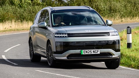 Best seven-seater electric cars: Hyundai Ioniq 9, driving round corner