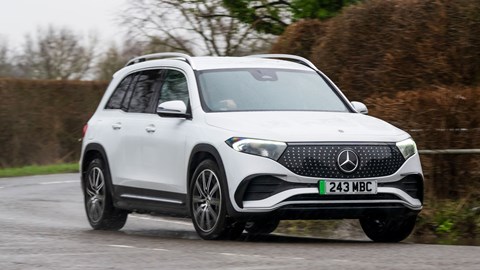 Best seven-seater electric cars: Mercedes-Benz EQB, driving round corner
