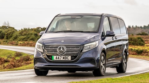 Best seven-seater electric cars: Mercedes-Benz EQV, driving round corner