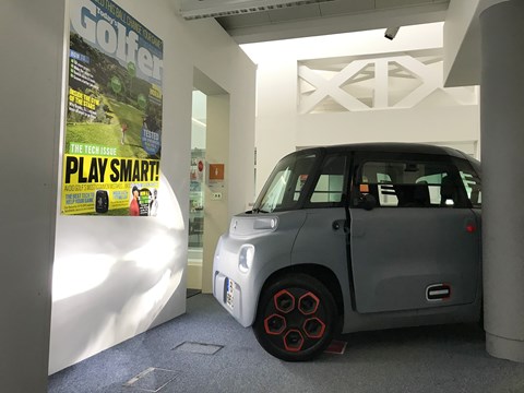 Reaching the parts of the city other cars cannot reach: the Citroen Ami inside Bauer Media HQ