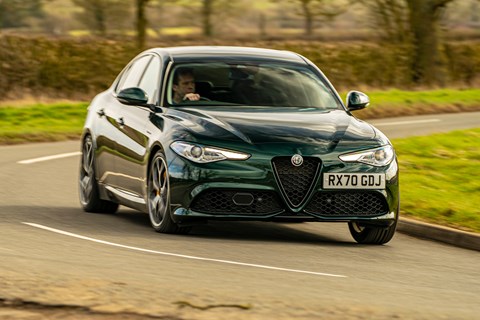 giulia veloce front cornering