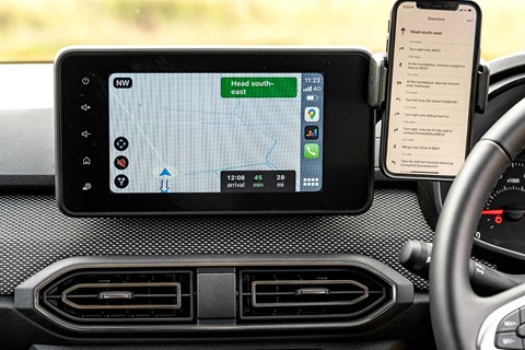 Apple CarPlay navigation works a treat in Sandero