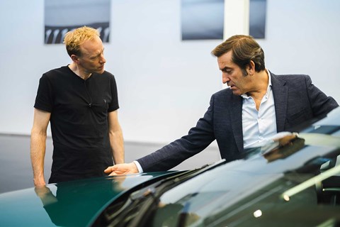 Alfa Romeo head of design Alejandro Mesonero-Romanos (right) and CAR's Phil McNamara