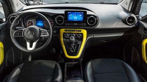 Mercedes-Benz T-Class MPV - dashboard with yellow highlights