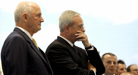 The old guard: Ferdinand Piech (left) and Martin Winterkorn, who quit as CEO this week