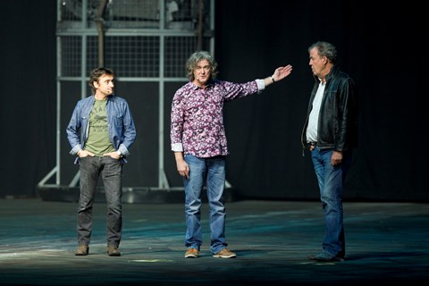 Jeremy Clarkson (far right) in happier, Top Gear times