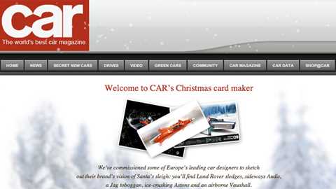 Send a choice of Santa's car sleighs with our e-card software