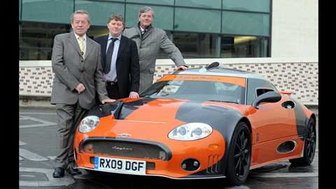 Councillor Ken Taylor (leader Coventry City Council), Brendan O’Toole (CPP Manufacturing) and Victor Muller (founder and owner of Spyker Cars)
