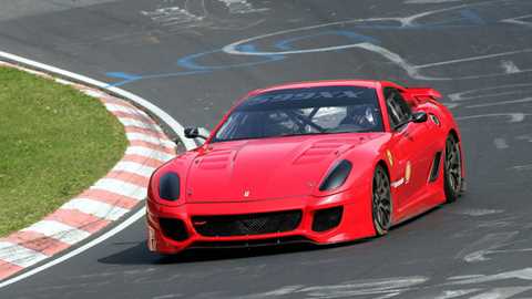 Ferrari 599XX on its record-setting 6min 58.16sec lap of the Nurburgring