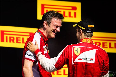 Vettel with tech boss James Allison: ‘He delivered miracles, lap after lap, race after race’