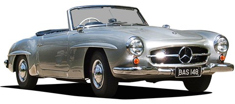 The 300 SL was downsized both in terms of engine and shape to create the 190 SL