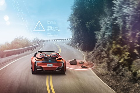 Rock fall ahead. BMW's i Future Vision concept will drive for you