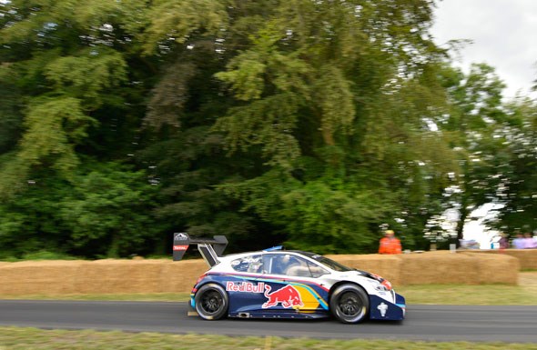 Sebastian Loeb sets the fastest time up the Goodwood hill