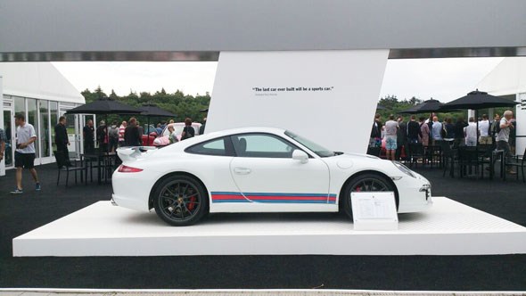 A Martini-liveried Porsche 911 at Goodwood Festival of Speed 2014