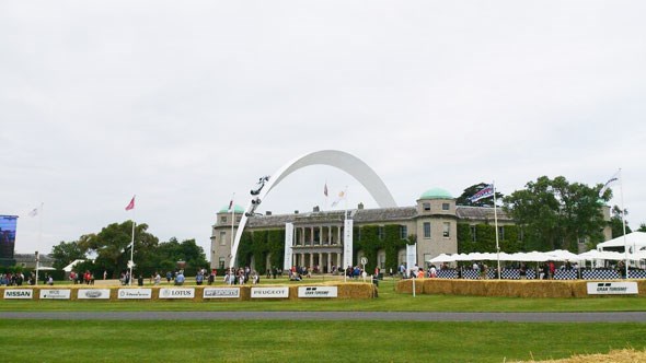 The Mercedes sculpture outside Goodwood House