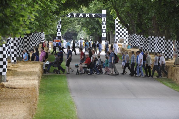 Pedestrians crossing at the Festival of Speed