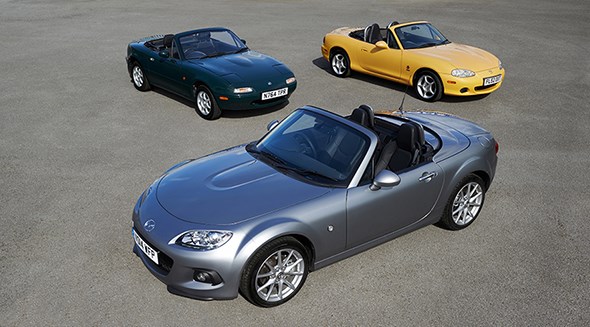 A first, second and third generation MX-5