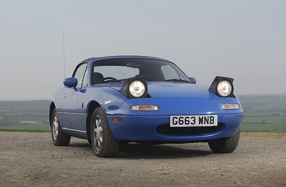 A first generation Mazda MX-5 - complete with pop up headlights