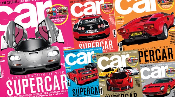 Six supercar covers, CAR magazine, September 2014