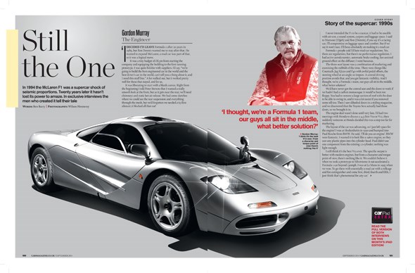 Part of CAR magazine's McLaren F1 special feature, September 2014