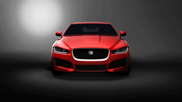 The first shadowy teaser photograph of the 2015 Jaguar XE