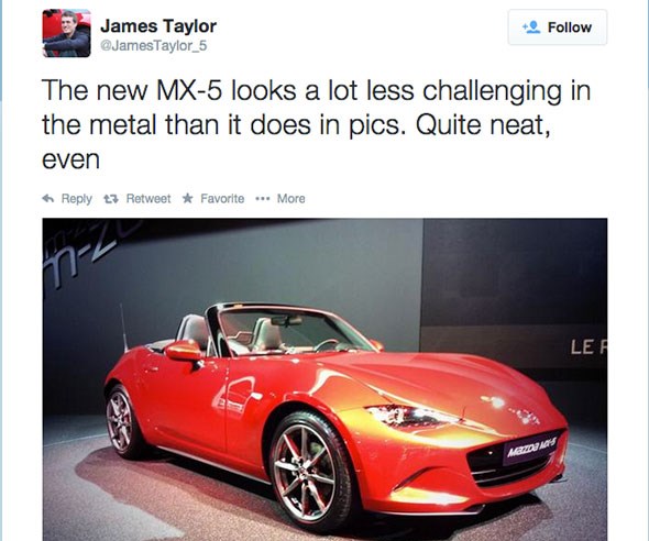 Mazda MX-5 looking good tweet