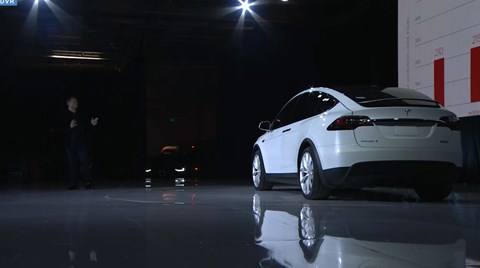 Elon Musk unveils the Tesla Model X on 30 September 2015