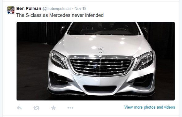 Ben Pulman Mercedes S-Class tweet