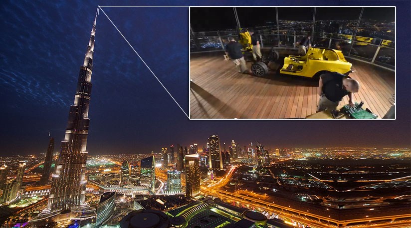 The Burj Khalifa skyscraper in Dubai - and a dismantled Ford Mustang (main pic by Getty Images)