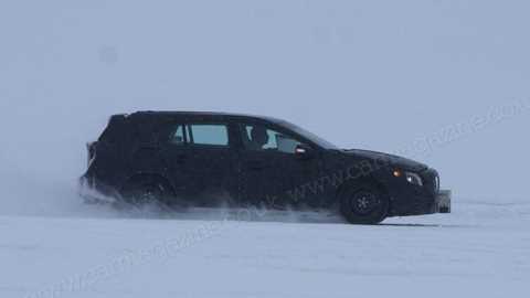 The new Volvo V60, scooped on a frozen lake during winter testing