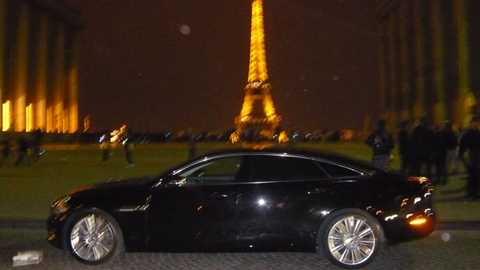 The new 2010 Jaguar XJ in front of the Eiffel Tower, snapped by CAR reader Simon Stocks