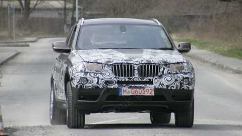 The new BMW X3 will be shown at the Paris auto show in September 2010. Note this is a pro spy shot