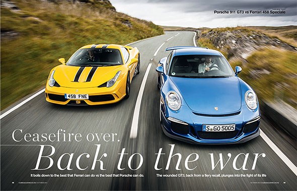CAR magazine's epic twin test: Ferrari 458 Speciale vs Porsche 911 GT3