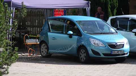 Vauxhall Meriva electric car: we caught it charging up on test in Europe