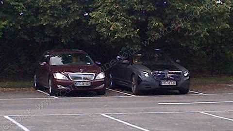 Here's the new S-class testing alongside the current car