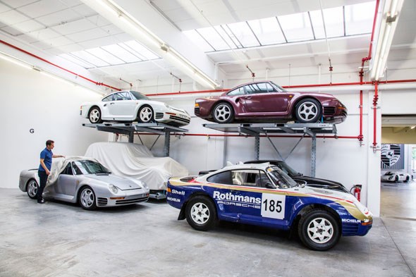 A dozen Porsche 959s reside in the warehouse