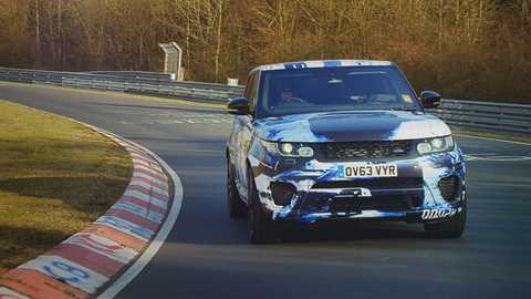 The new Range Rover Sport SVR on test at the Nurburgring