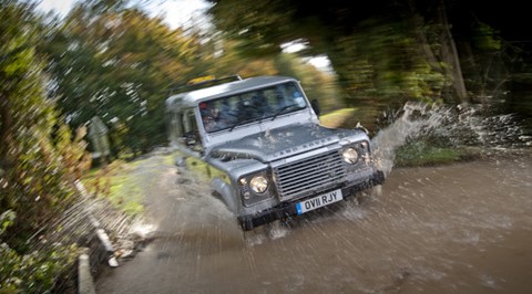 Land Rover Defender water splash
