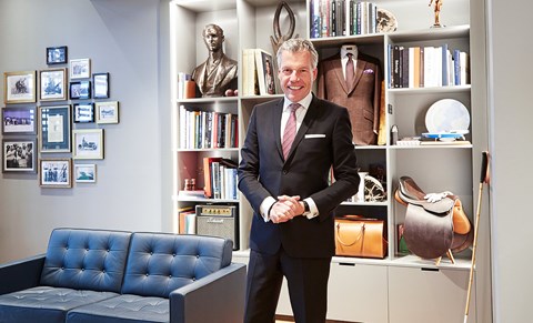 Current boss Müller-Ötvös in the factory’s modern recreation of original boss Charles Rolls’s study. It’s part of the new customer suite